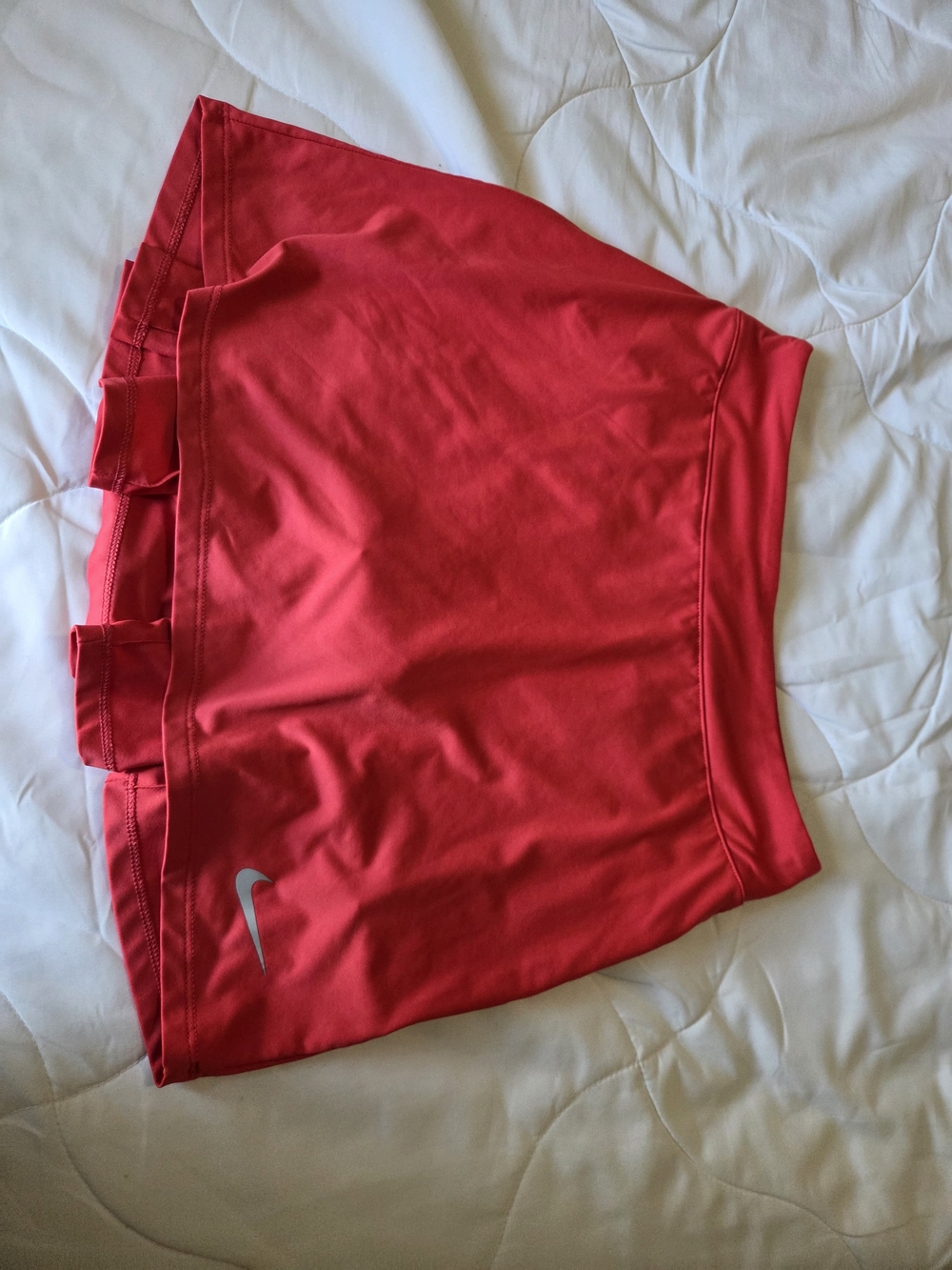 Nike Women's Bright Red Athletic Skort with Silver Swoosh